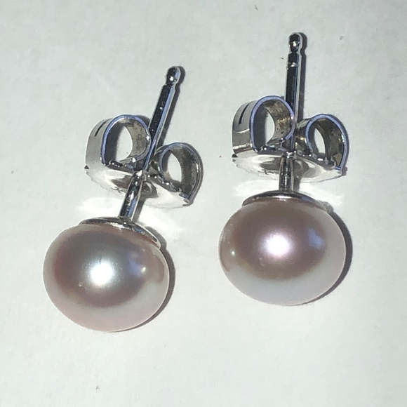 Honora Elegant Pink Genuine Pearl Stud Earrings - Picture 2 of 7